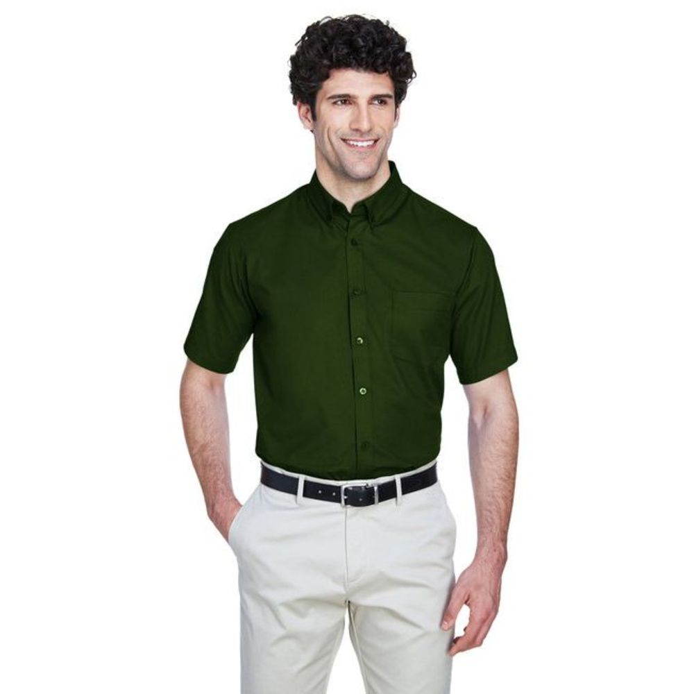88194 CORE365 Men's Optimum Short-Sleeve Twill Shirt Forest 5XL